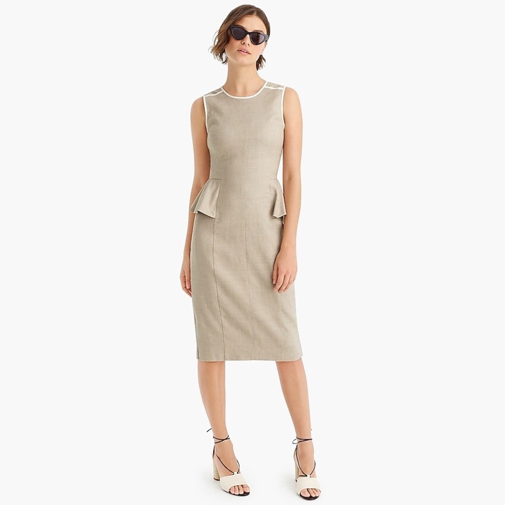 J. Crew Peplum dress in stretch linen